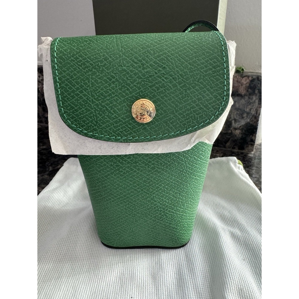 Longchamp Le Foulonne Leather Smartphone Case Crossbody Bag Vert Green 34193 HYZ